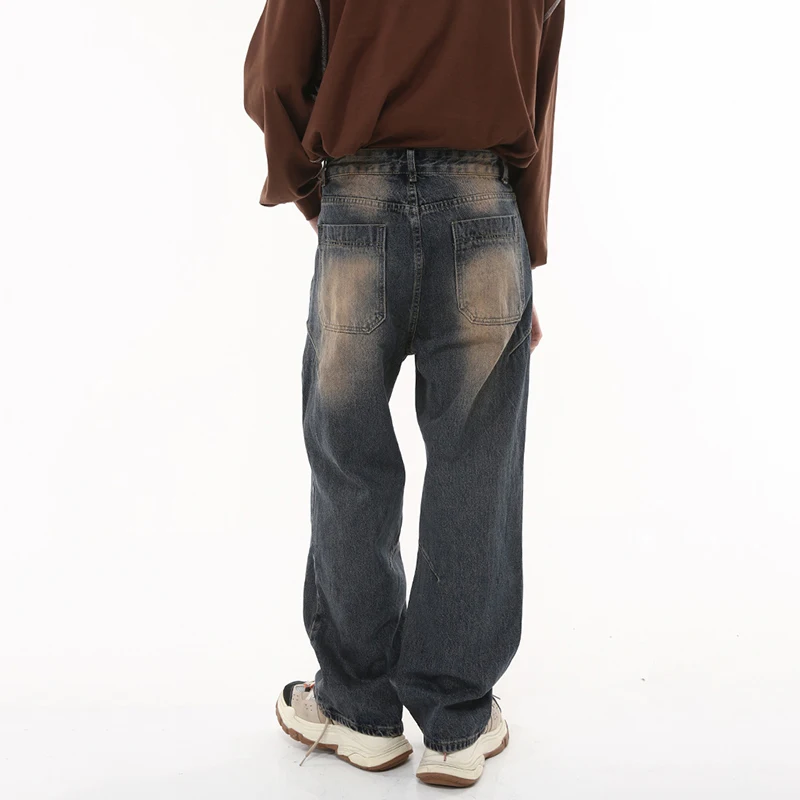 Джинсы SYUHGFA мужские мешковатые Модные свободные брюки из денима с широкими