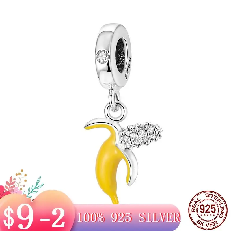 

Independent Design 2022 New 925 Sterling Silver Banana pendant Charm Fit Original Pandora Bracelet Making DIY Jewelry For Women