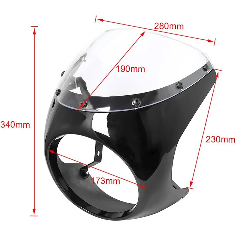 Водонепроницаемый Обтекатель Фар Мотоцикла 7-дюймовый Ретро-стиль Крышка