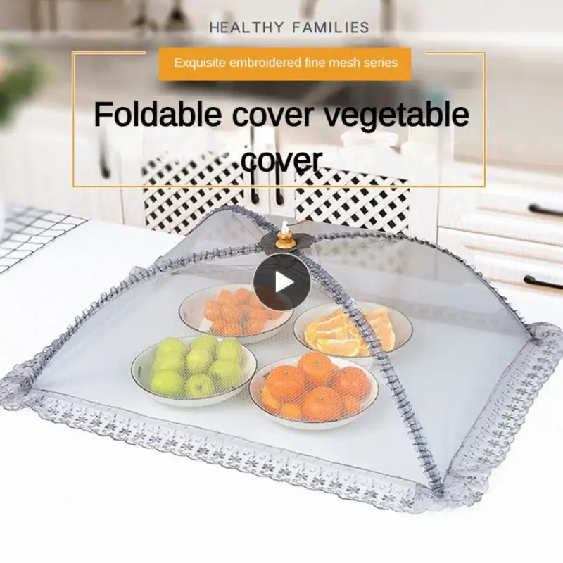 

Lace Mesh Food Cover Foldable Food Mesh Cover Dustproof Fly-proof Table Cover Kitchen Accessories Multifunctional Breathable
