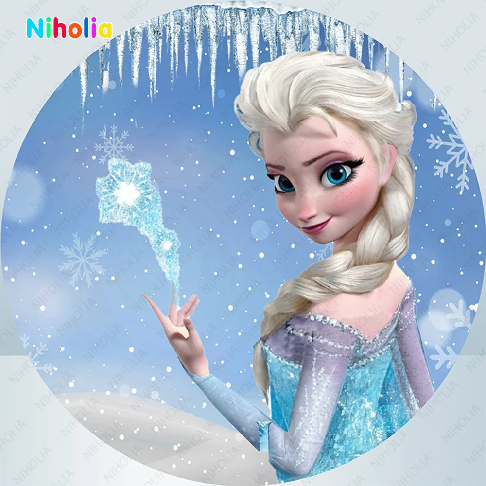 Фон для фотосъемки с изображением принцессы Эльзы из мультфильма Холодное