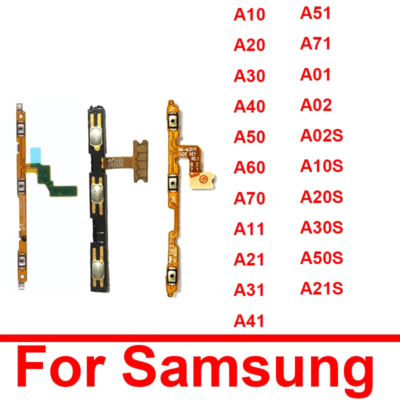 

Power Volume Flex Cable For Samsung A10 M10/20/30/40 A20/30/40/50/60 A70 A11 A21 A31 A51 A01 A02 A02S A10S A20S A30S A50S A21S