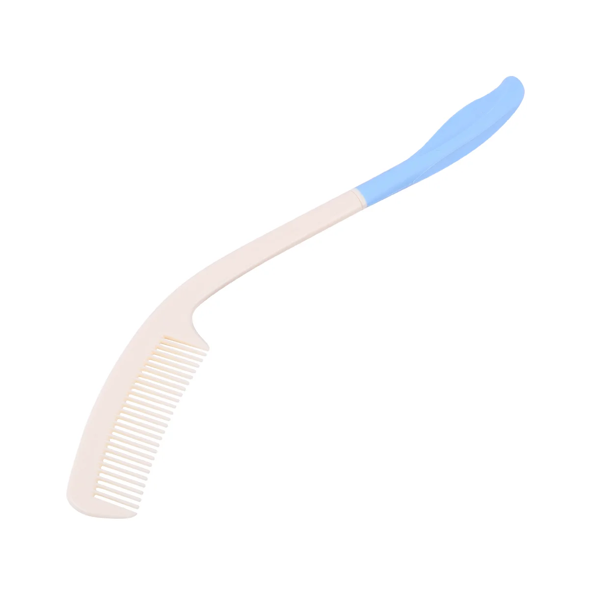

38cm Long Curved Handle Comb Plastic Comb for The Aged Disabled(White, Blue)