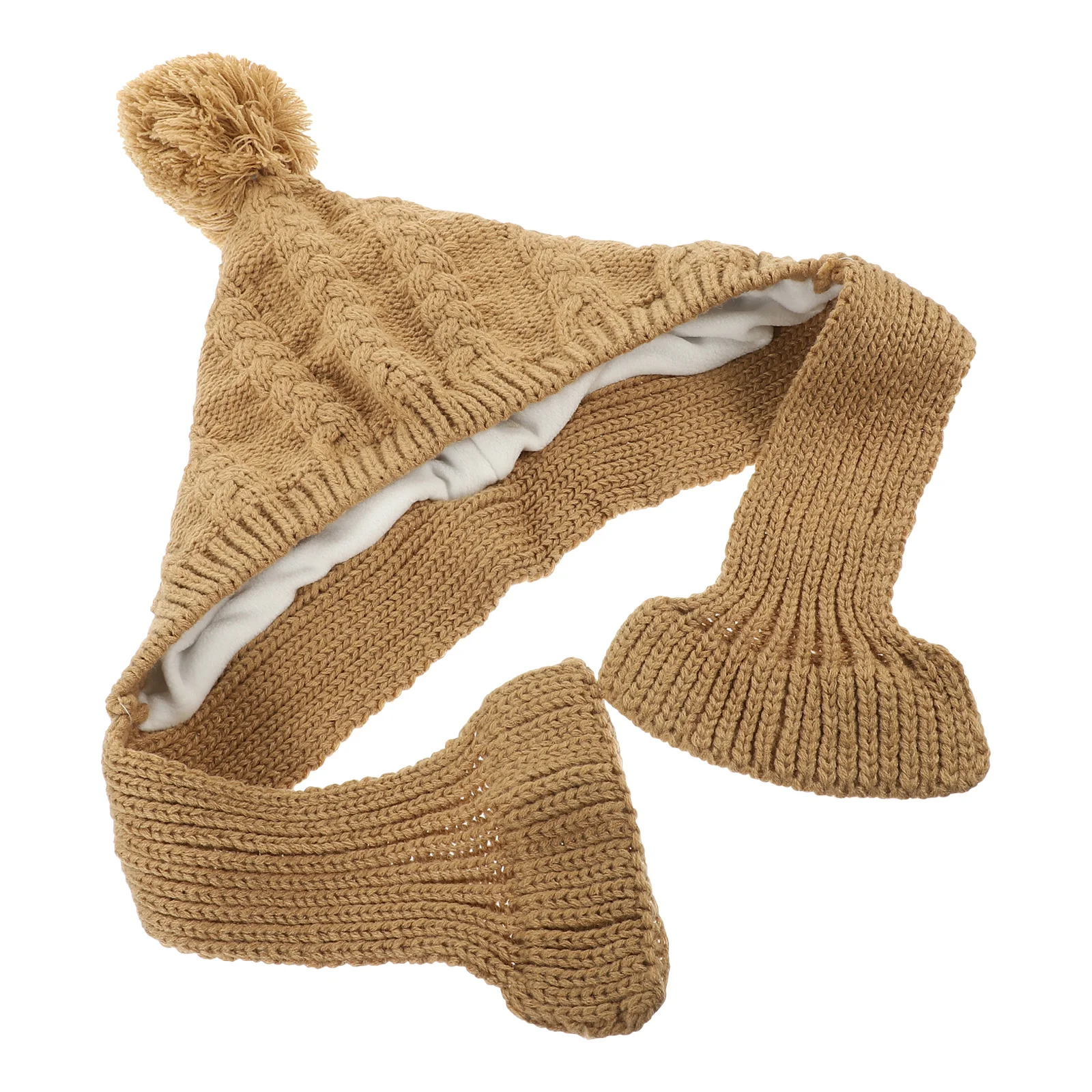 

Knitted Dog Winter Hat With Scarf Warm Dog Cap Knit Scarf Dog Small Hat Warm Pet Winter Hat Pet Dress Headdress Pet Headgear