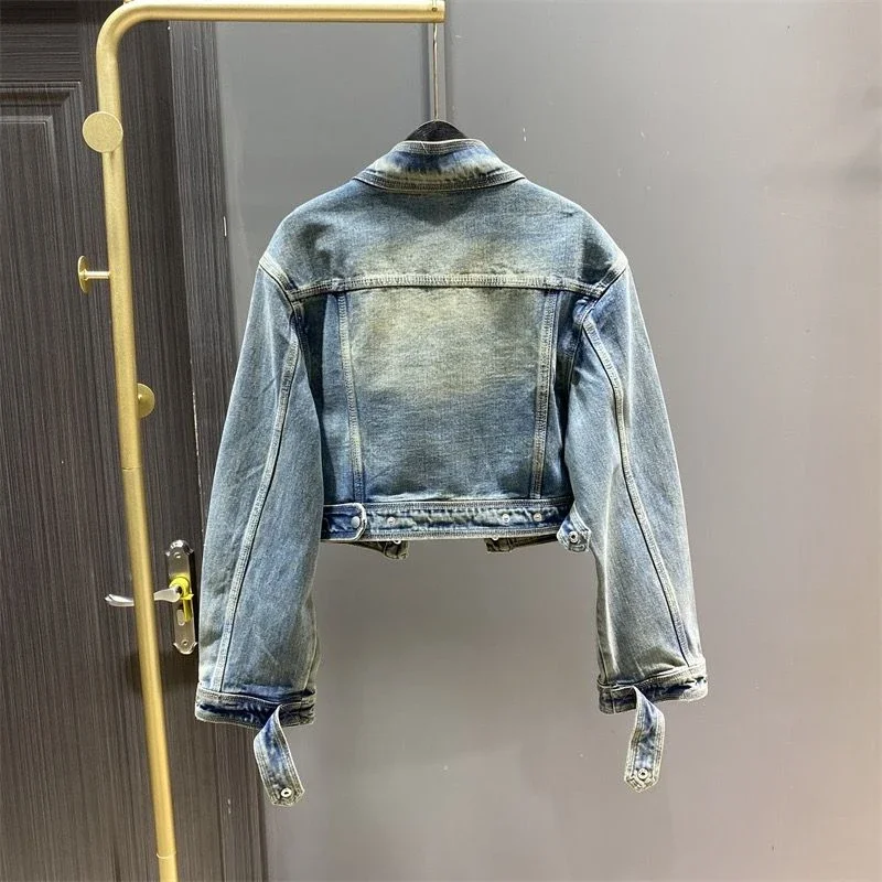 Винтажное ковбойское пальто женская весенне-осенняя джинсовая куртка для женщин