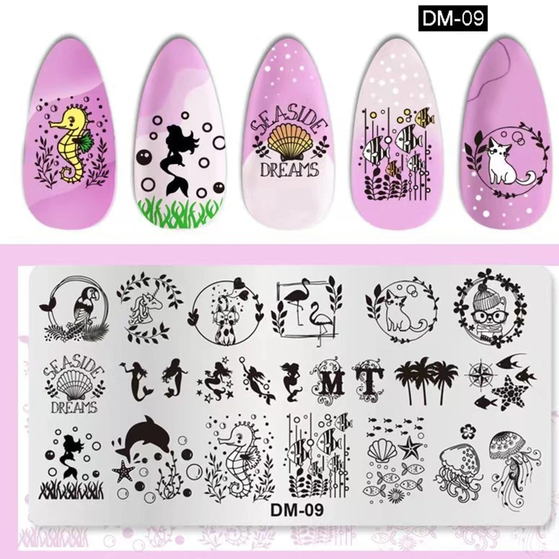 

Nail Stamp Template-Art Stamping with Flower Butterfly Animal Design Metal Image Nail Plates Manicure Stencils Tools