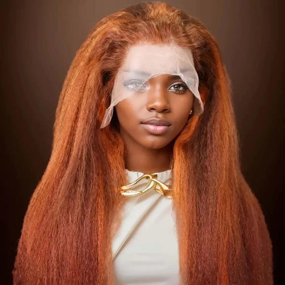 Парик прямой Женский 13x4 13x6 4/350 имбирный оранжевый коричневый