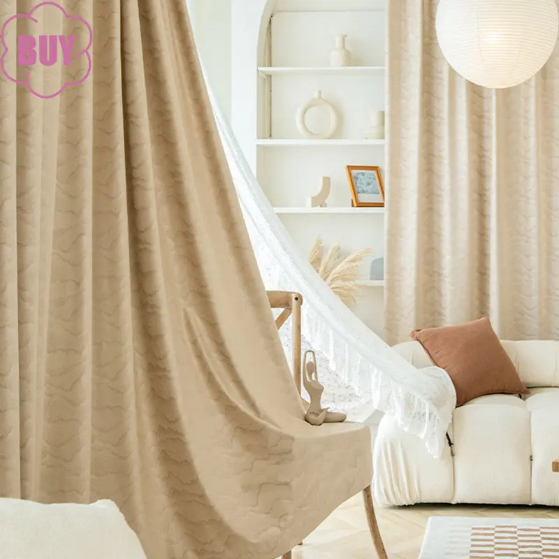 

French Curtains for Living Dining Room Bedroom Light Luxury High Carved Cream Curtains Window Blackout Curtains Room Divider