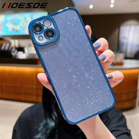 for iphone 13 pro max 12 mini 11 pro xs max xr x 8 7 plus se 2022 glitter stereo lens frame phone case plating edge soft cover