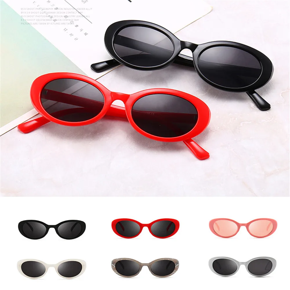 

FOENIXSONG Fashion Sunglasses for Women 2023 Oval Frame Retro Sun Glasses UV400 Red Black Pink Vintage Eyewear Sunglass