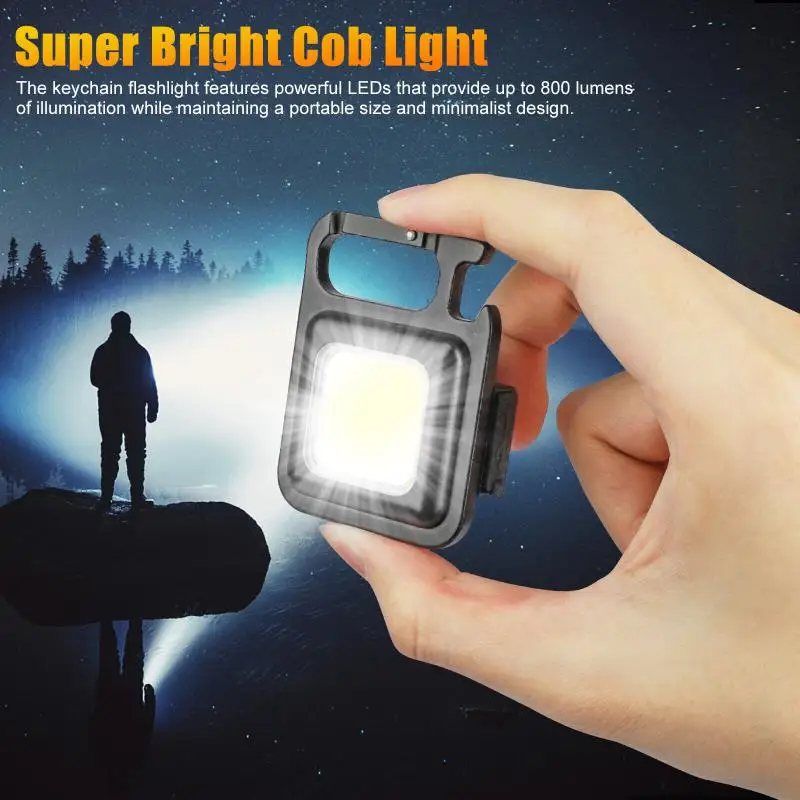 

Multifuction COB Keyhain Work Light USB Rechargeable Light 4 Mode Light Outdoor Camping Light Camping Fishing Climbing LED Light