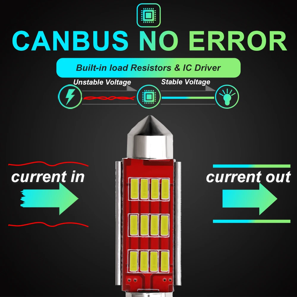 10 шт. автомобильные светодиодсветодиодный лампы для чтения 31 мм 36 39 41 C5W C10W