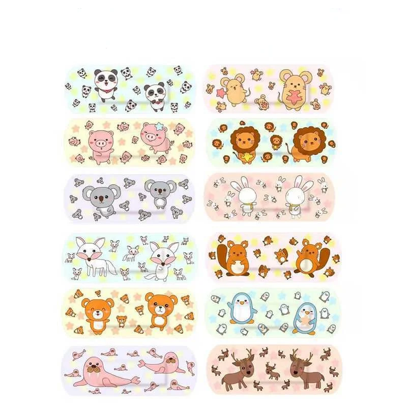 100pcs/set Random Stylle Kawaii Band Aid Medical Strips for Children Kids Cartoon Hemostasis Plasters Bandages First Aid Patch