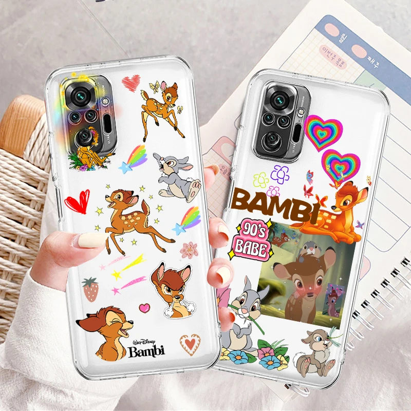 

Disney Fawn Bambi Cool Transparent Phone Case For Xiaomi Redmi Note 12 11E 11S 11 11T 10 10S 9 9T 9S 8 8T Pro Plus 5G 7