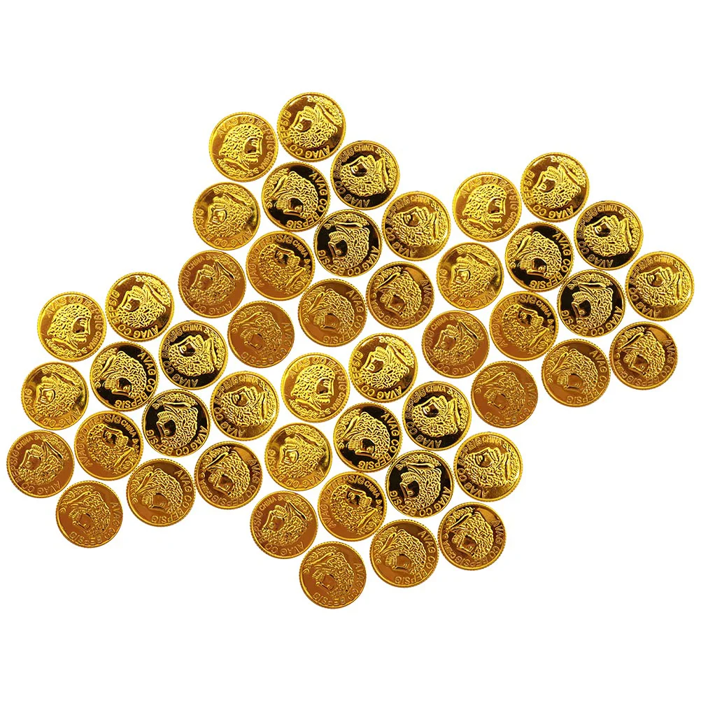 

Coins Treasure Pirate Game Plastic Toy Gold Kids Coin Box Golden Accessories Supplies Party Decor Patricks Jewelry Table