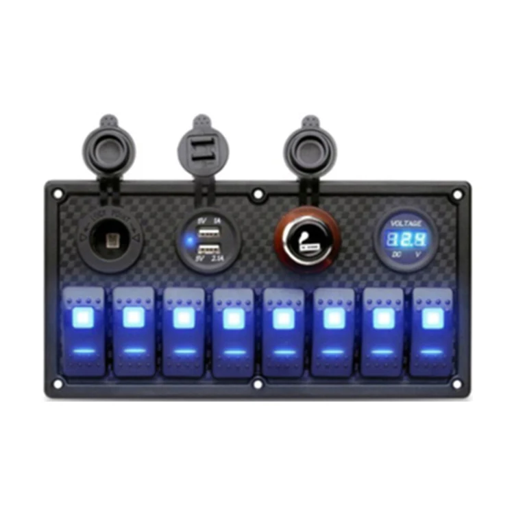 

Carling Style Waterproof LED Marine Switch Panel in rocket white dual usb panel mount