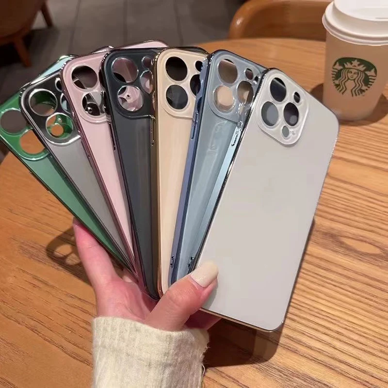 

Задняя крышка телефона с гальваническим покрытием для камеры 11 для объектива 12 13 Max Pro матовое стекло Чехлы закаленное защитное стекло 14 Iphone