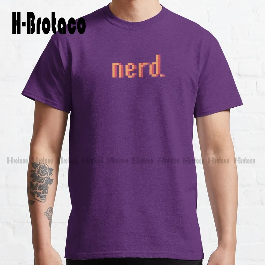 

Pixelated Nerd Classic T-Shirt High Quality Cute Elegant Lovely Kawaii Cartoon Sweet Cotton Tee Shirts Creative Funny Tee Xs-5Xl