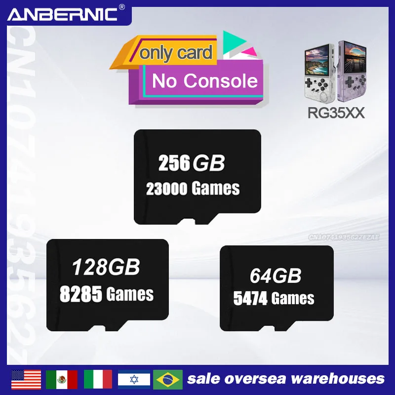 

256GB ANBERNIC RG35xx TF Card Preloaded Games for256G 128G 64G To Choose From SD Card Built-in 23000 Games Handheld Game for Bag