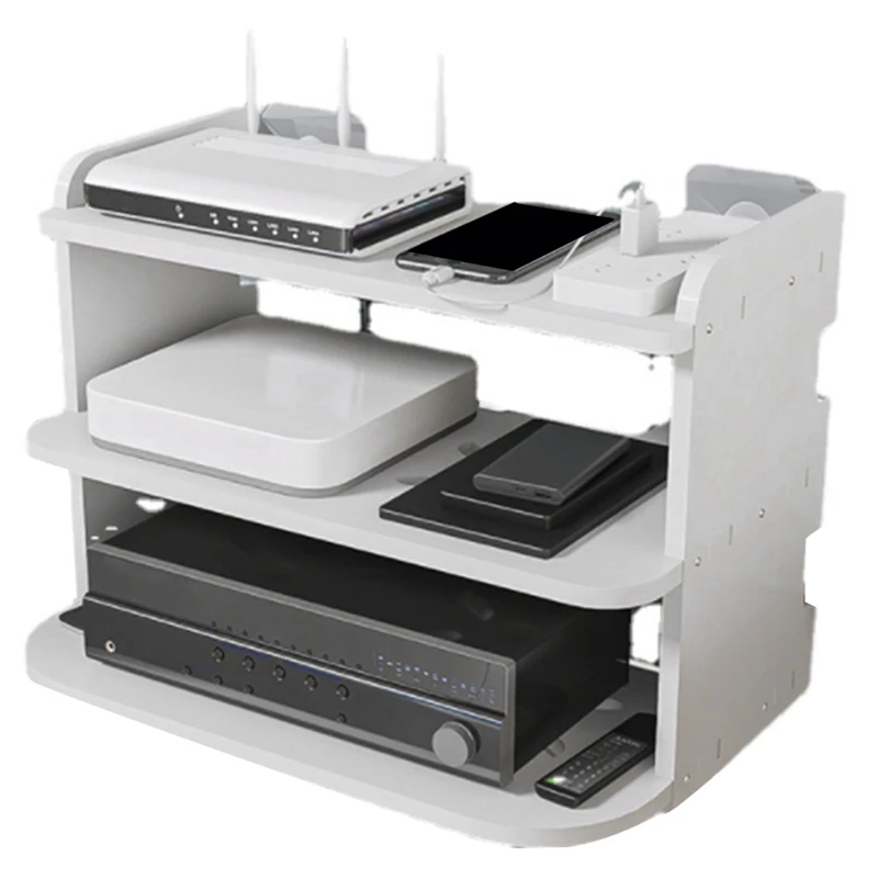 

Настенное крепление для хранения ТВ-приставки, держатель кронштейна для телевизора, ПК, DVD, многослойная стойка, алюминиевый слой пространства