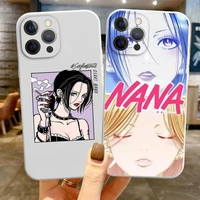 nana osaki anime white phone case for iphone xs max 12 11 pro xs se2 13 8 7 6plus x xr cute shockproof soft tpu cover fundas bag