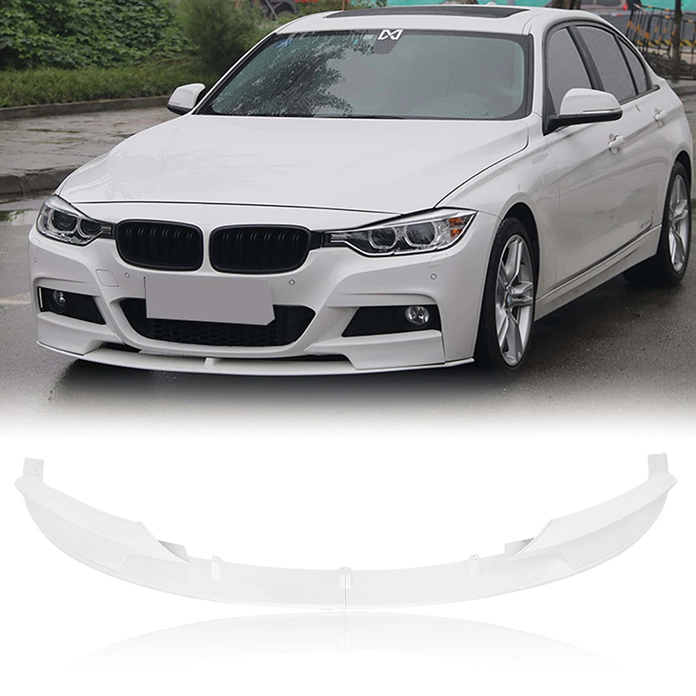 

Передний спойлер, бампер для BMW F30 3 серии M Sport 2012-2018, белый нижний корпус автомобиля, защитная пластина, крышка, Утконос, сплиттер