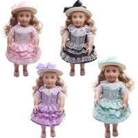 one piece kawaii summer dress bow gauze skirt for 43cm boy american doll 18inch doll accessories free shipping