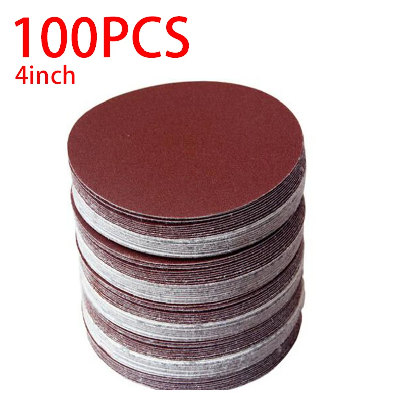 

100pcs 4 inch Round Velcro Sandpaper Disk Abrasive Polish Pad Plate Sanding Polishing Kit Grit Paper Discs Buffing Sheet Sander