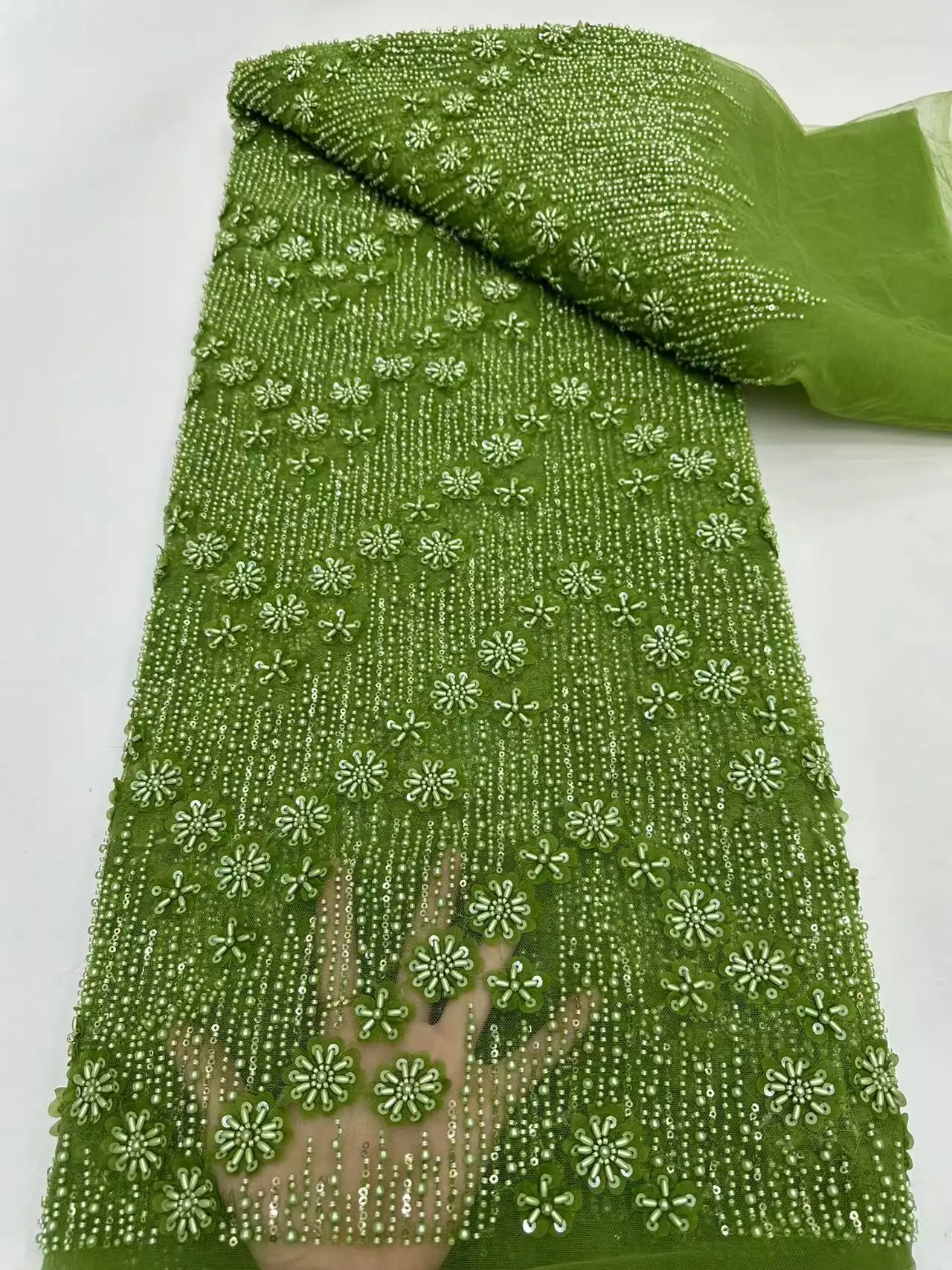 Роскошная африканская кружевная ткань с вышивкой бисером 2024 высококачественная