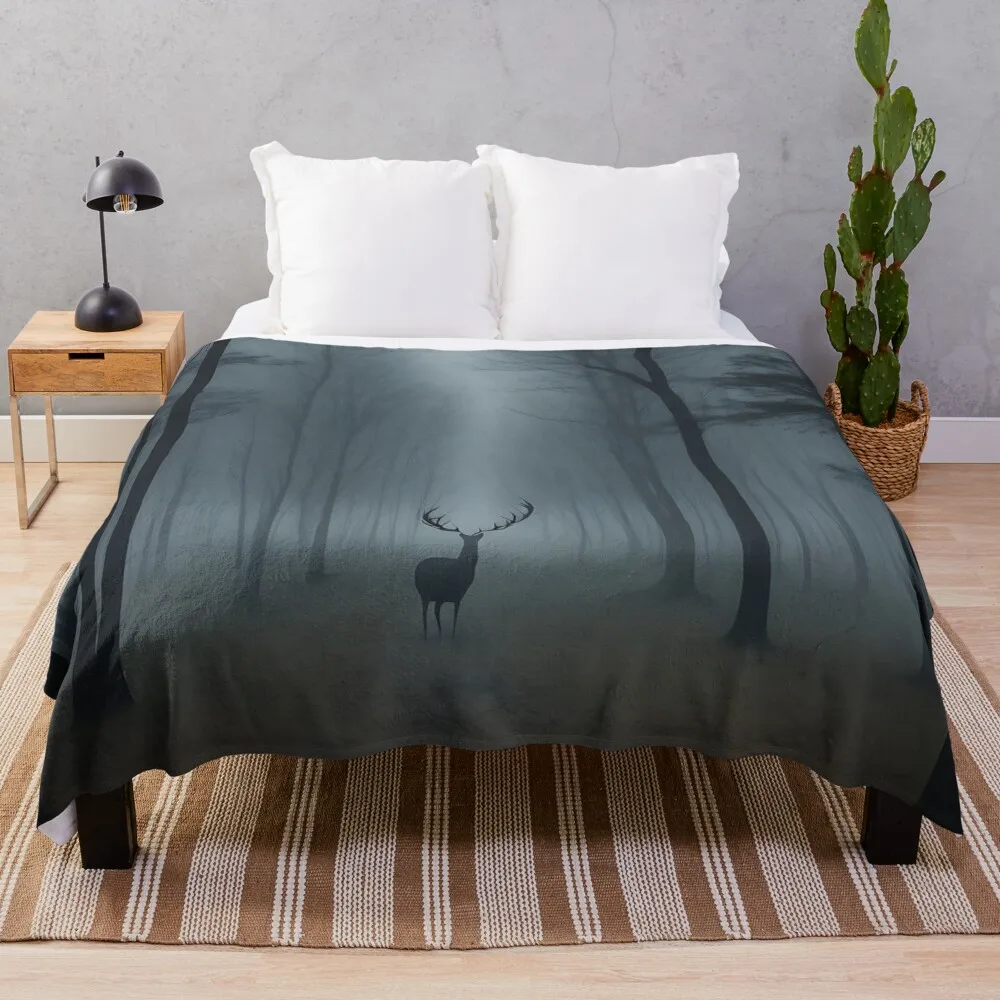 Бесшумные тени: одеяло Moonlit Deer туристическое для пикника мягкие плюшевые
