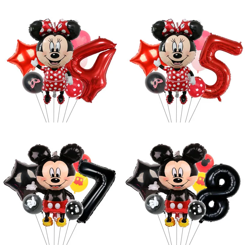 

Disney Latex Balloons Set Disposable Mickey Mouse Kids Birthday Party Home Decor Mickey Minnie Baby Shower Party Supplies Gift