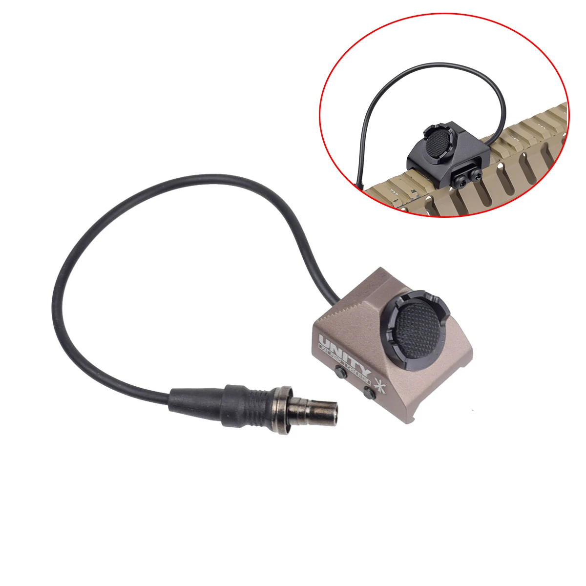 LAMBUL Tactical UN Hot Button Pressure Remote Switch Fit Mlok Keymod 20mm Rail For M300B M600B M600DF Light Constant Control