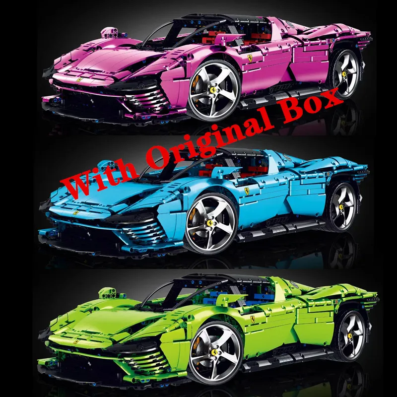 

2023 New High-Tech Ferraried Daytona SP3 Supercar Model 3778PCS Building Block Toy Gift Compatible 42143 With Original Box