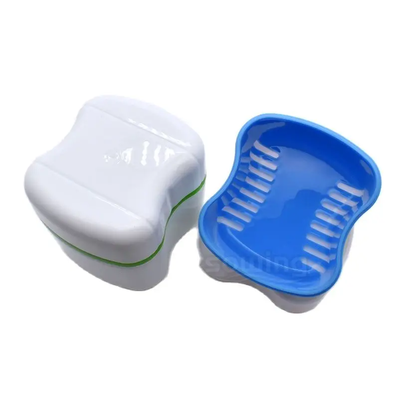 

Denture False Teeth Storage Box Case With Filter Screen Dental Appliance