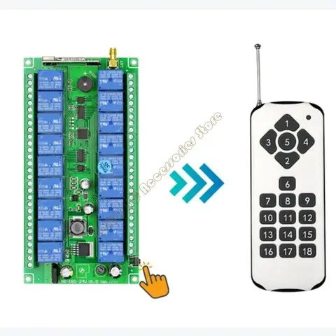 315 МГц 433 МГц RF Дистанционный контроль беспроводной переключатель 12V-36V 18CH 18WAY REVIVER и 18CH-передатчик для двери