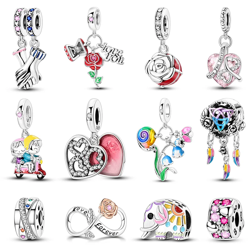 Новый стерлингового серебра 925 пробы модный День святого Валентина роза сердце