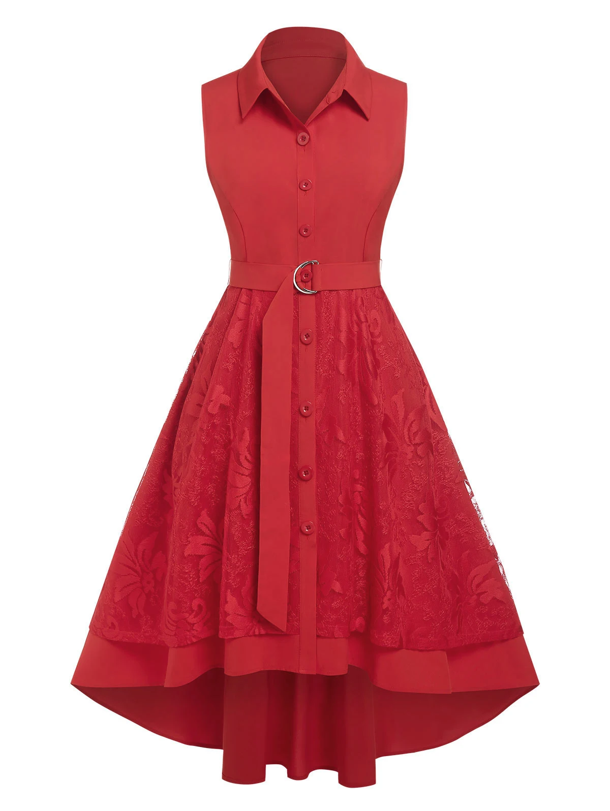 

Платье женское кружевное средней длины на пуговицах без рукавов