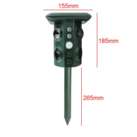 Ультразвуковой отпугиватель животных на солнечной батарее, датчик движения PIR, сонар, Отпугиватель пугающих животных, уличное устройство для сдерживания сада