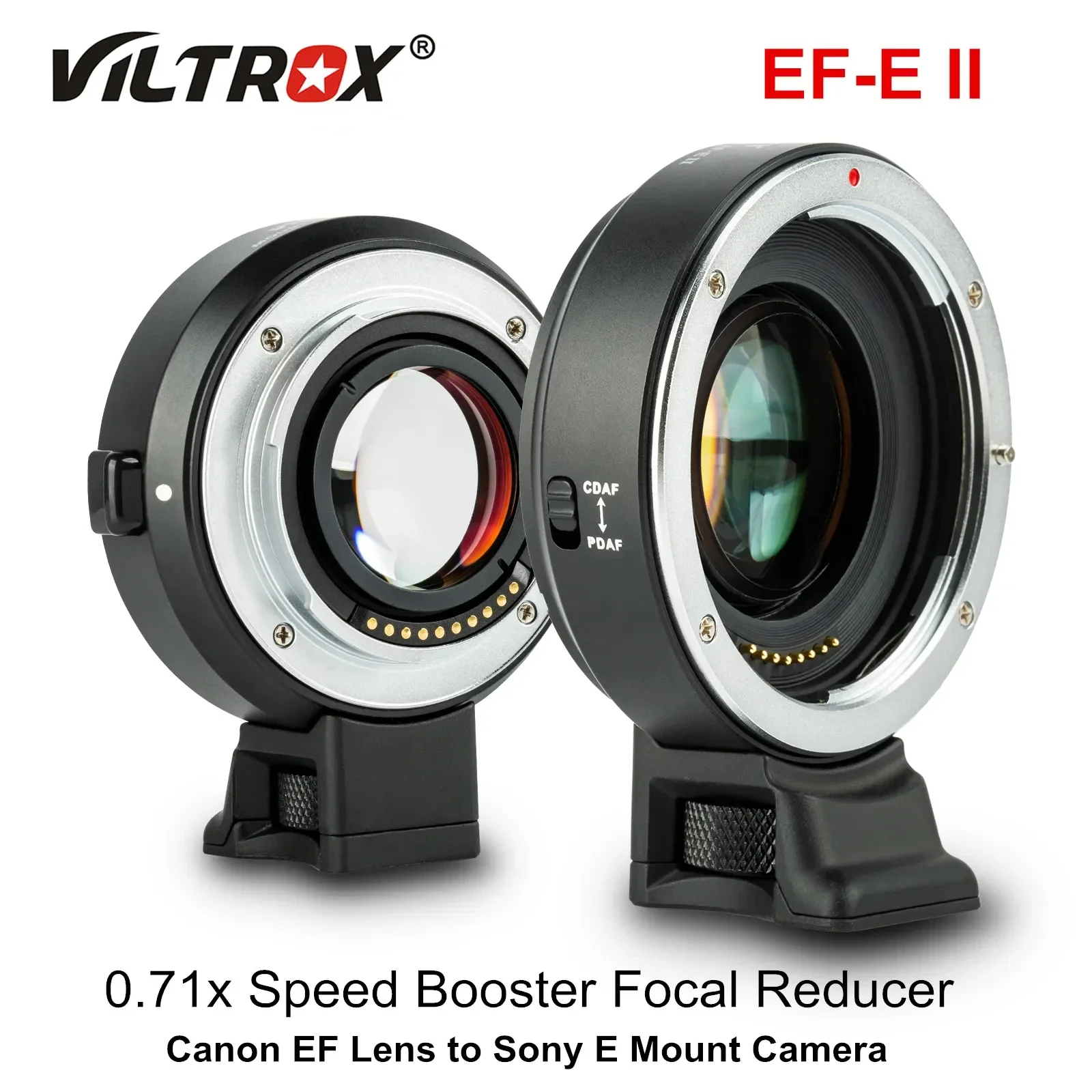 

Viltrox EF-E II Lens Adapter Auto Focus Reducer Speed Booster 0.71X For Canon EF Lens To Sony E Mount Camera A9 A7II A7RII A6400