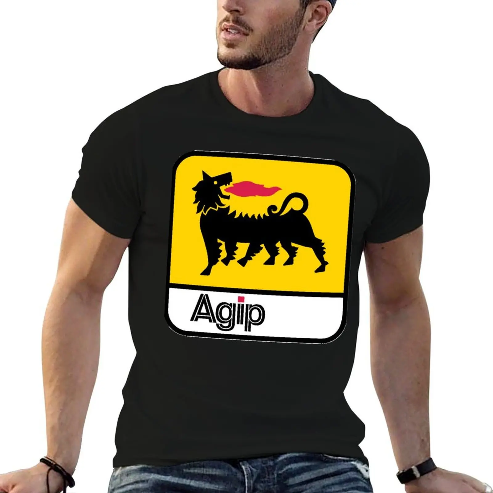Фото Футболка Agip, хлопковая, высокого качества, черная, однотонная, мужская, в упаковке. №1