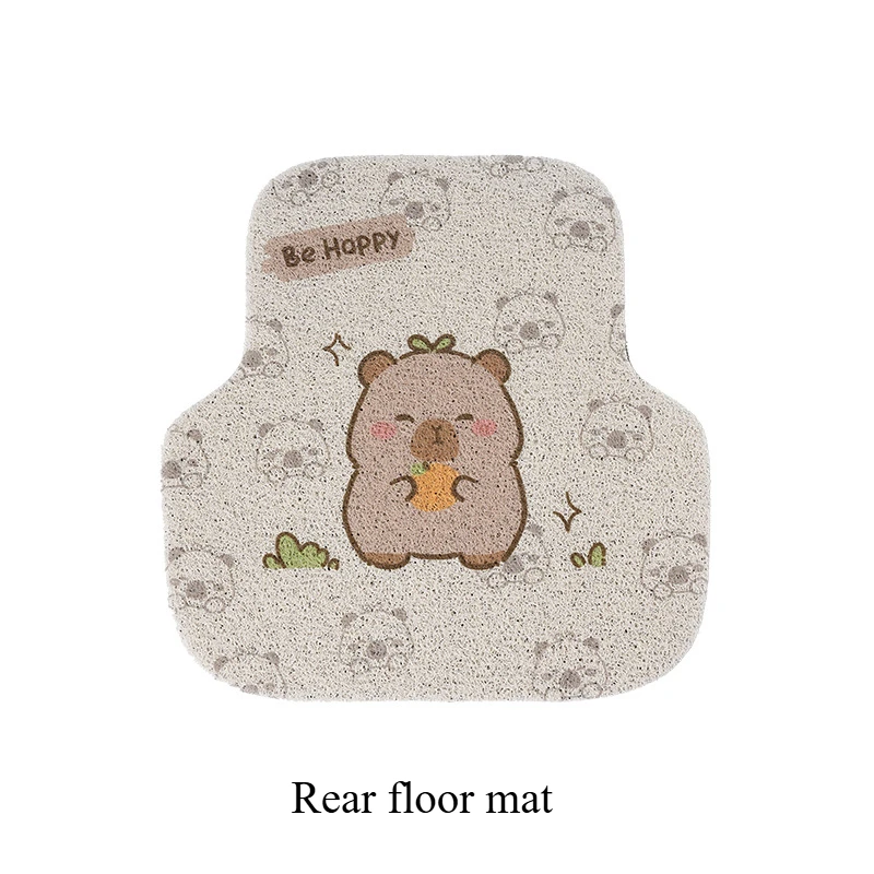 

Капибара, милый мультяшный автомобильный напольный коврик, противоскользящий, грязеотталкивающий, универсальный шелковый кольцевой коврик для ног для защиты салона автомобиля