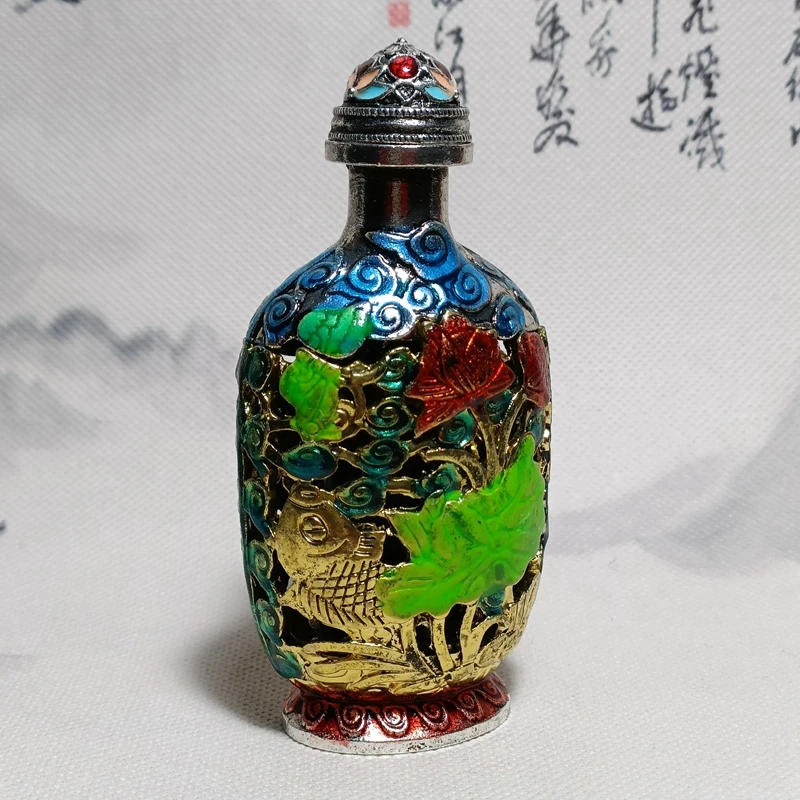 Китайская двухсторонняя плотная бутылка из чистой меди с внутренней покраской в