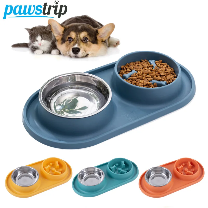 

Dog Bowl Pet Slow Food Bowl for Dogs Cats Stainless Steel Dog Food Water Feeder Drinking Dish Puppy Bowl Dog Accessories