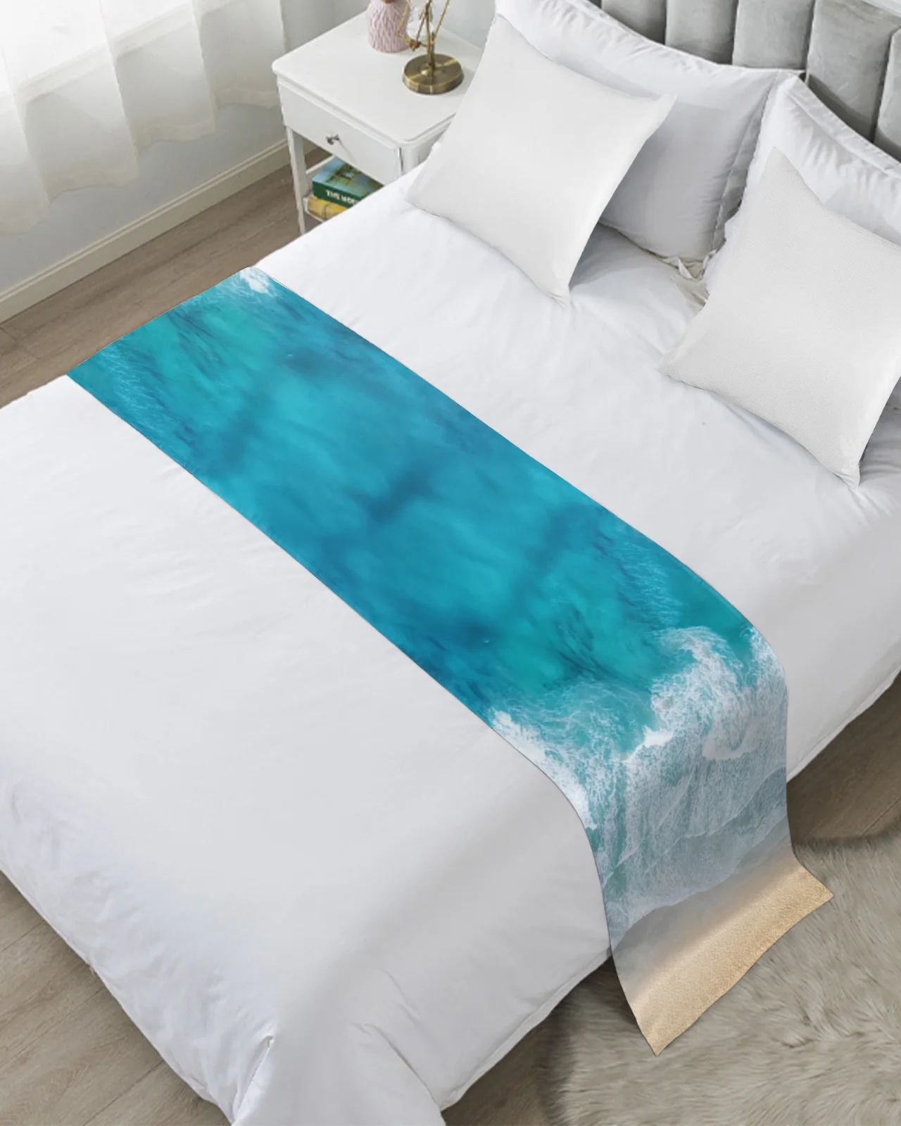 Мягкое пляжное полотенце для кровати с постепенными волнами