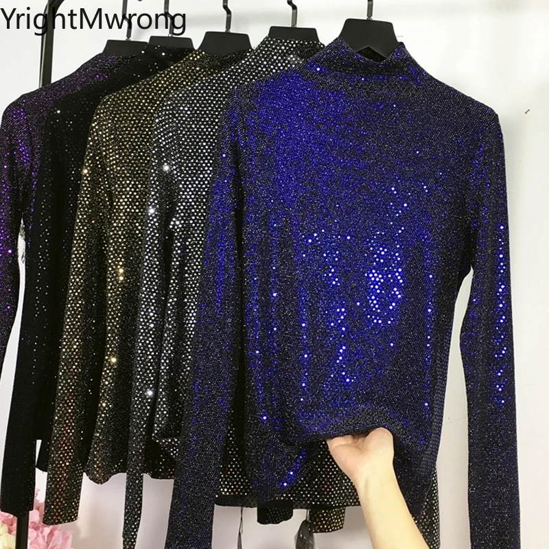 Лидер продаж стразы украшенные бриллиантами тонкая футболка с круглым вырезом