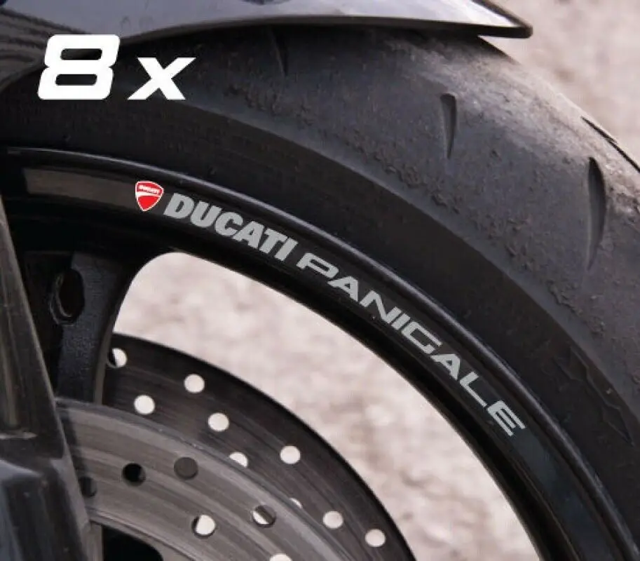 

8 X Ducati Panigale 899 1199 Motorcycle Wheel Decals Rim Stickers Stripes Set