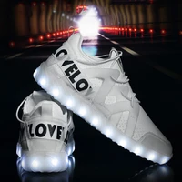 size 34 44 fashion woman glowing sneakers couple led casual shoes women boys luminous sneakers for girls led sandals usb charger