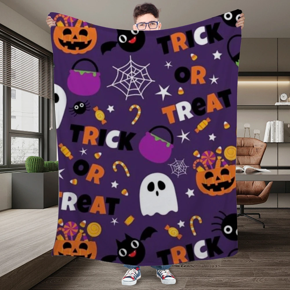 Одеяло с рисунком призрака тыквы на Хэллоуин забавное диванное воздушное