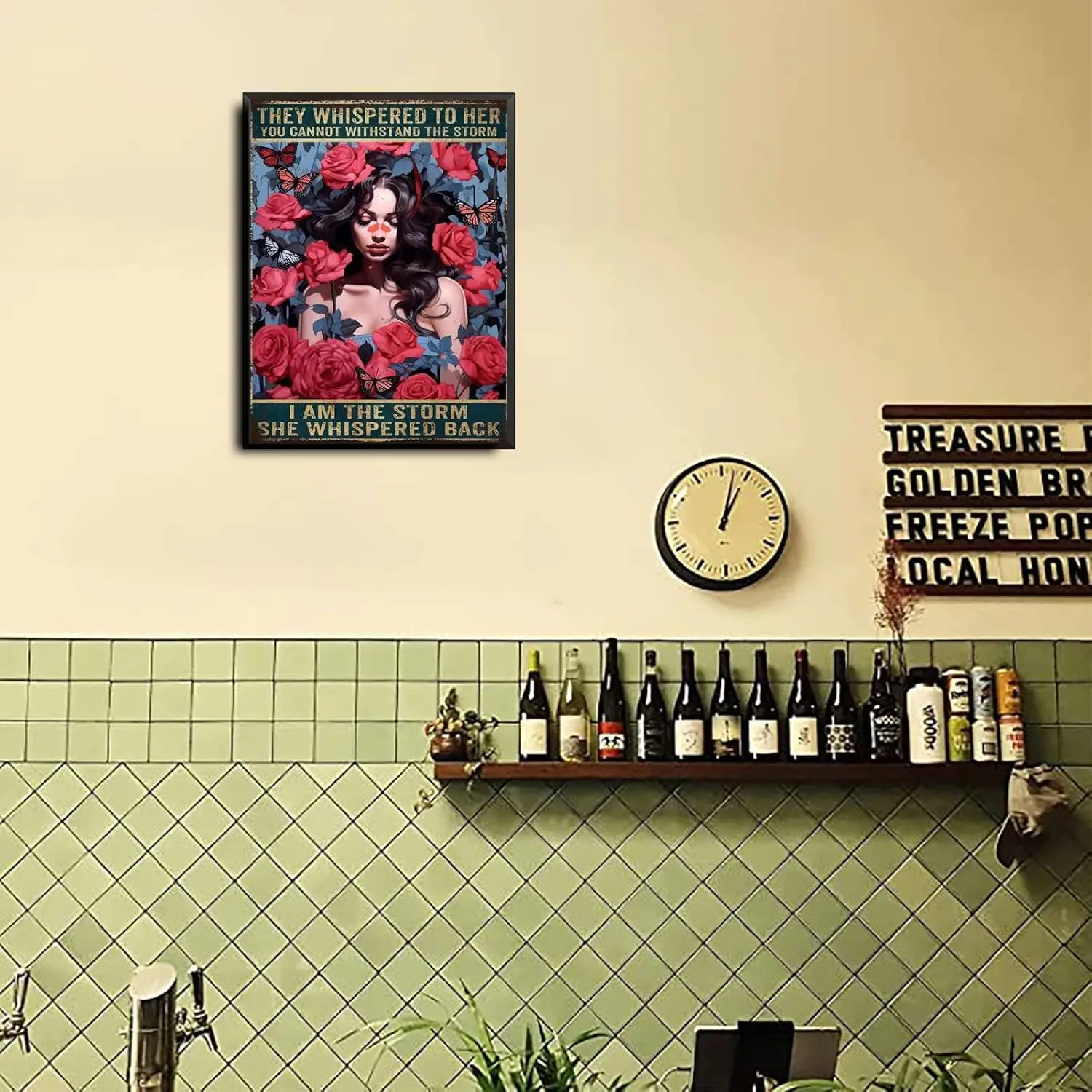 THUNCKY Wll rt Decorton They Whspered to Her You Cn't Wthstnd Tn Sgn Vntge Decor Nostlgc Metl 12x