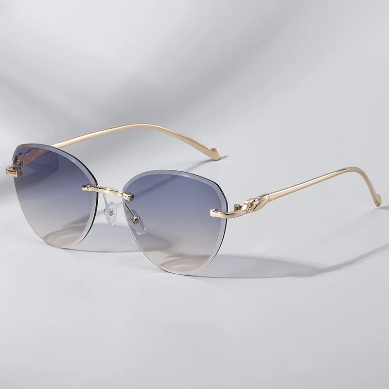Rimless Sunglasses Women Men Vintage Brand Designer Sun Glasses Female Retro Fashion Luxury Ladies Shades Gradient Lens UV400